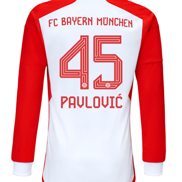 Bayern München herren langarm trikot home 23-24 – 45 aleksandar pavlovic Trikots - Exklusive Auswahl