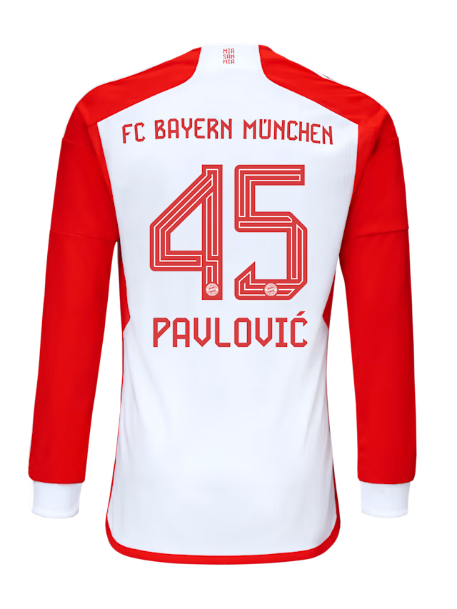 Bayern München herren langarm trikot home 23-24 – 45 aleksandar pavlovic Trikots - Exklusive Auswahl