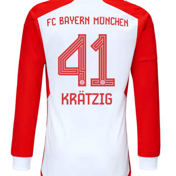 Bayern München herren langarm trikot home 23-24 – 41 frans kratzig Trikots - Exklusive Auswahl