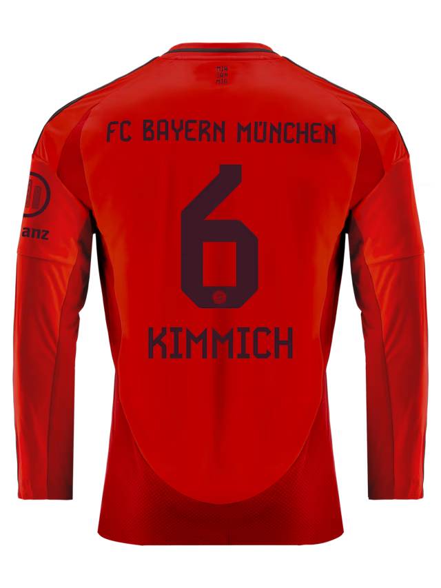 Bayern München herren langarm trikot home 24-25 – 6 joshua kimmich Trikots - Exklusive Auswahl