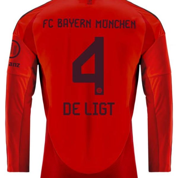 Bayern München herren langarm trikot home 24-25 – 4 matthijs de ligt Trikots - Exklusive Auswahl