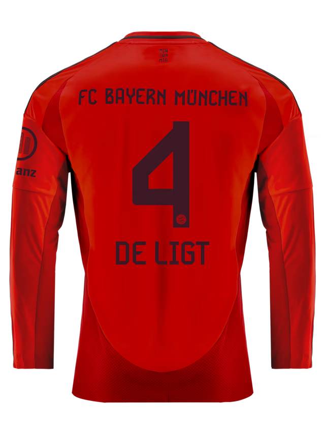 Bayern München herren langarm trikot home 24-25 – 4 matthijs de ligt Trikots - Exklusive Auswahl