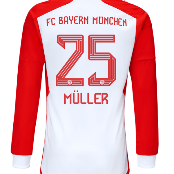 Bayern München herren langarm trikot home 23-24 – 25  thomas muller Trikots - Exklusive Auswahl