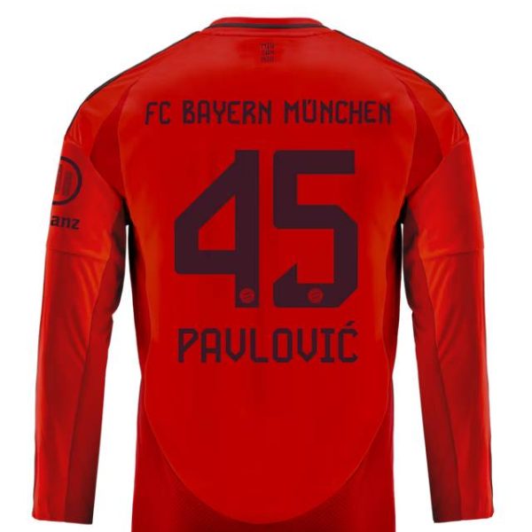 Bayern München kinder langarm trikot home 24-25 – 45 aleksandar pavlović Trikots - Exklusive Auswahl